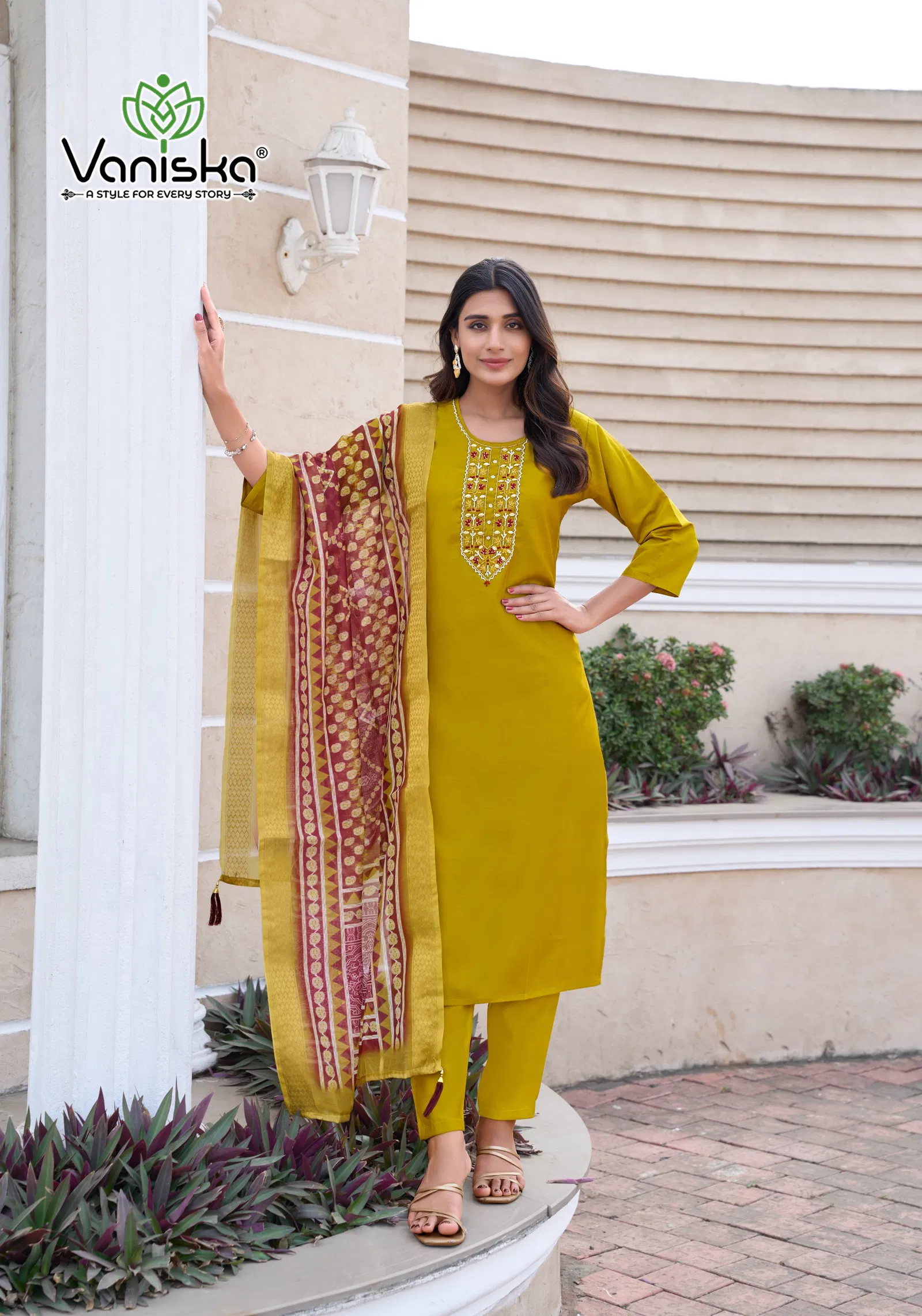 Mahek Vol 1 By Vaniska Roman Silk Kurti With Bottom Dupatta Suppliers In India